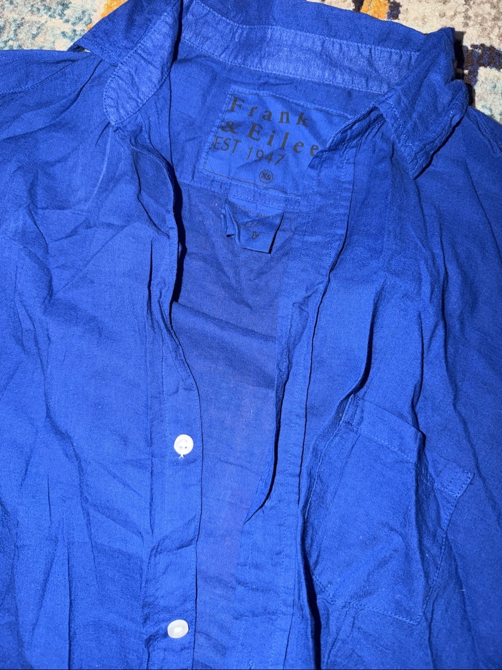 Cobalt Blue Button-Up Shirt - Picture 3 of 3